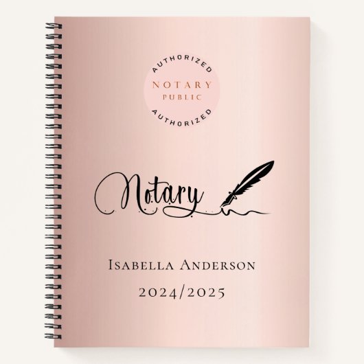 Roos goud van de leningnemer notitieboek (Voorkant)