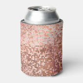 Roos goud: vierkante mozaïek tegels. blikjeskoeler (Blikje Voorkant)