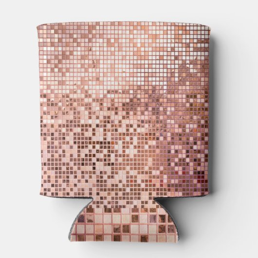 Roos goud: vierkante mozaïek tegels. blikjeskoeler (Achterkant)