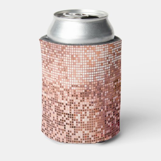 Roos goud: vierkante mozaïek tegels. blikjeskoeler (Blikje Achterkant)