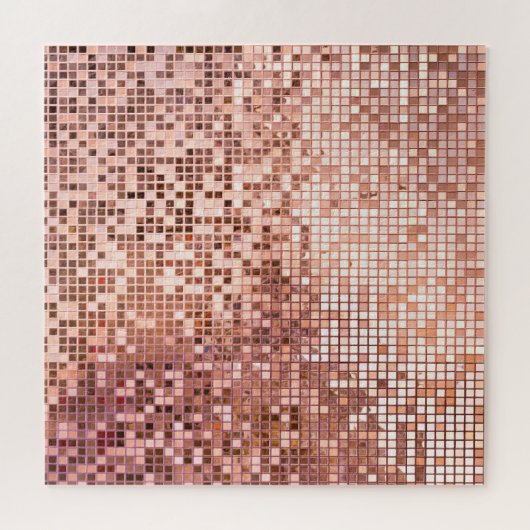 Roos goud: vierkante mozaïek tegels. legpuzzel (Horizontaal)