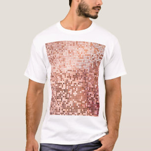 Roos goud: vierkante mozaïek tegels. t-shirt