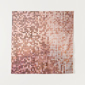 Roos goud: vierkante mozaïek tegels. wandkleed (Voorkant (horizontaal))