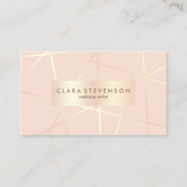 Roos goud & wazige roze geometrische make-up artie visitekaartje
