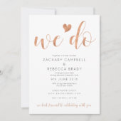 Roos Goud We Doen Bruiloft Uitnodiging Blush (Voorkant)