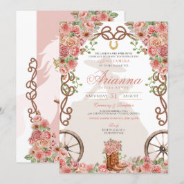 Roos Goud Western Charra Ranchera Quinceañera Kaart