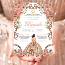 Roos Goud Western Charro Rustieke Ranch Quinceañer Kaart