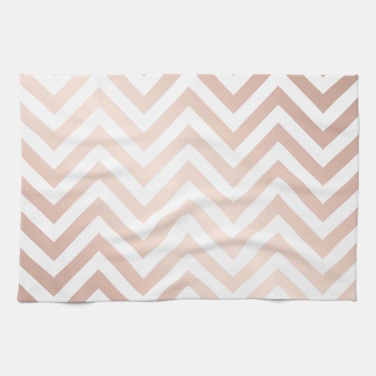 roos goud, wit, chevron, zigzag, modern, trendy, c theedoek (Horizontaal)