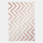 roos goud, wit, chevron, zigzag, modern, trendy, c theedoek (Verticaal)