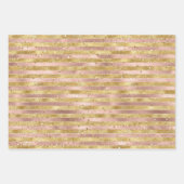 Roos Goud Wit Glam Glitz Strepen Inpakpapier Vel (Voorkant 3)