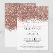 Roos Goud Wit Glitter Confetti Vrijgezellenfeest Kaart (Voorkant / Achterkant)