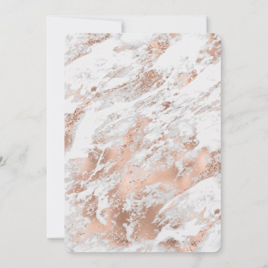 Roos Goud Wit Glitzy Marmeren Verjaardag Kaart (Achterkant)