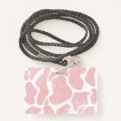 Roos Goud wit Grote Koe Vlekken Dierenpatroon Badge (Achterkant met draagriem)