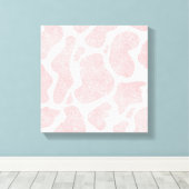 Roos Goud wit Grote Koe Vlekken Dierenpatroon Canvas Afdruk (Insitu (Houten vloer))