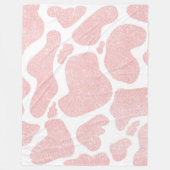 Roos Goud wit Grote Koe Vlekken Dierenpatroon Fleece Deken (Voorkant)