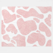 Roos Goud wit Grote Koe Vlekken Dierenpatroon Fleece Deken (Voorkant (Horizontaal))