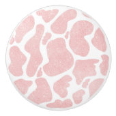 Roos Goud wit Grote Koe Vlekken Dierenpatroon Keramische Knop (Voorkant)