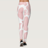 Roos Goud wit Grote Koe Vlekken Dierenpatroon Leggings (Achterkant)