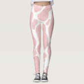 Roos Goud wit Grote Koe Vlekken Dierenpatroon Leggings (Voorkant)