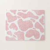 Roos Goud wit Grote Koe Vlekken Dierenpatroon Legpuzzel (Horizontaal)