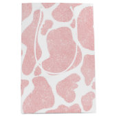 Roos Goud wit Grote Koe Vlekken Dierenpatroon Medium Cadeauzakje (Voorkant)