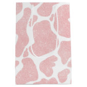 Roos Goud wit Grote Koe Vlekken Dierenpatroon Medium Cadeauzakje (Achterkant)