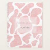 Roos Goud wit Grote Koe Vlekken Dierenpatroon Planner (Voorkant)