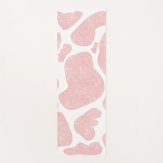 Roos Goud wit Grote Koe Vlekken Dierenpatroon Yogamat (Voorkant)