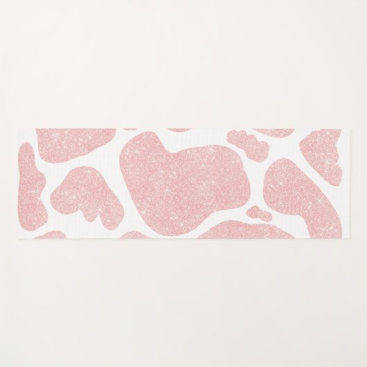 Roos Goud wit Grote Koe Vlekken Dierenpatroon Yogamat (Voorkant (horizontaal))