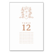 Roos goud wit hart kroon gasten namen bruiloft kaart (Achterkant)