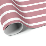 Roos Goud Wit Horizontaal Gestreept Cadeaupapier<br><div class="desc">Roos Goud en Wit Horizontaal Gestreept Verpakkingsdocument</div>