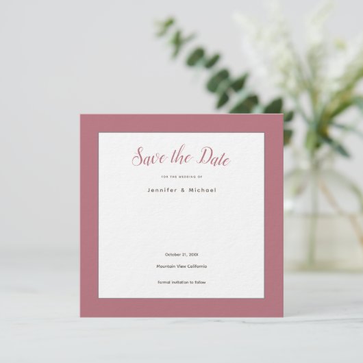 Roos Goud Wit Kleur Professional Minimalist Save The Date (Staand voorkant)