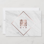 Roos Goud & Wit Marmer Chinees Bewaar de datum Save The Date (Voorkant)