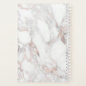Roos Goud Wit Marmer Elegant Modern Monogram Planner (Achterkant)