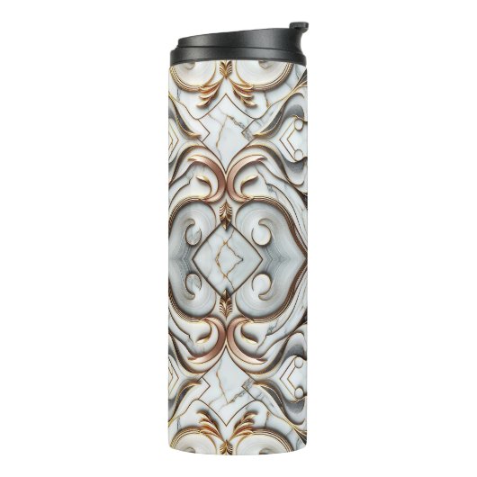 Roos Goud Wit Marmer Luxe Glam Thermosbeker (Gedraaid links)