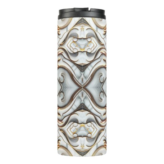 Roos Goud Wit Marmer Luxe Glam Thermosbeker (Achterkant)