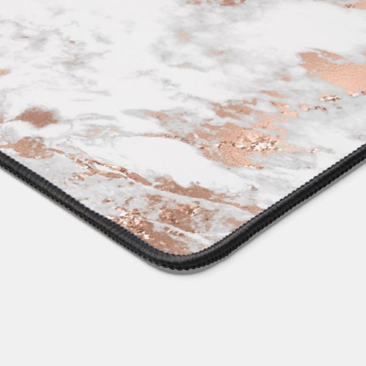 Roos goud & wit marmer met monogram, vs 2 bureaumat (Hoek)