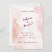 Roos Goud & Wit Marmer Uitnodiging (Voorkant)