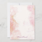 Roos Goud & Wit Marmer Uitnodiging (Achterkant)