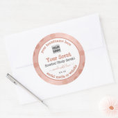 Roos Goud Wit met Logo Product Verpakkingsetikette Ronde Sticker (Envelop)