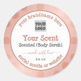 Roos Goud Wit met Logo Product Verpakkingsetikette Ronde Sticker