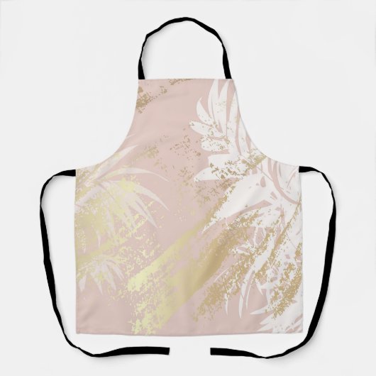 Roos goud wit modern abstract roze schort (Voorkant)