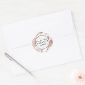 Roos Goud Wit Modern Marmer Bruiloft Stickers (Envelop)