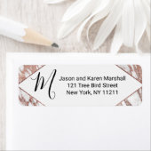 Roos Goud Wit Modern Marmeren Adres Etiket (Insitu)