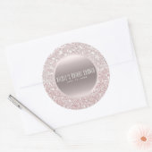 Roos Goud Wit Roze Glitter Elegant Huwelijksgunst Ronde Sticker (Envelop)