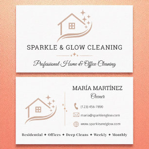 Roos Goud Wit Schoonmaakservice Huis Sparkle Visitekaartje
