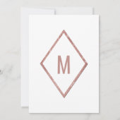 Roos Goud Wit Sparkling Glitter Sequin Verjaardag Kaart (Achterkant)