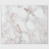 Roos-goud & witte faux marmer Stone Cadeaupapier (Vlak)