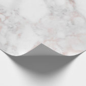 Roos-goud & witte faux marmer Stone Cadeaupapier (Hoek)