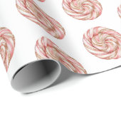 Roos Goud Witte Pepermunt Kerst Cadeaupapier (Rol Hoek)